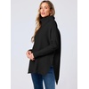 image:imageANRABESS Womens Oversized Turtleneck Batwing Sleeve Spilt Casual Loose Knit Tunic Pullover Sweater Tops 2026 Fall OutfitsBlack