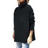 image:imageANRABESS Womens Oversized Turtleneck Batwing Sleeve Spilt Casual Loose Knit Tunic Pullover Sweater Tops 2026 Fall OutfitsBlack