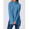 image:imageANRABESS Womens Oversized Turtleneck Batwing Sleeve Spilt Casual Loose Knit Tunic Pullover Sweater Tops 2026 Fall OutfitsBlue