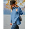 image:imageANRABESS Womens Oversized Turtleneck Batwing Sleeve Spilt Casual Loose Knit Tunic Pullover Sweater Tops 2026 Fall OutfitsBlue
