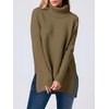 image:imageANRABESS Womens Oversized Turtleneck Batwing Sleeve Spilt Casual Loose Knit Tunic Pullover Sweater Tops 2026 Fall OutfitsCamel