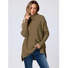 image:imageANRABESS Womens Oversized Turtleneck Batwing Sleeve Spilt Casual Loose Knit Tunic Pullover Sweater Tops 2026 Fall OutfitsCamel