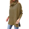 image:imageANRABESS Womens Oversized Turtleneck Batwing Sleeve Spilt Casual Loose Knit Tunic Pullover Sweater Tops 2026 Fall OutfitsCamel