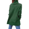 image:imageANRABESS Womens Oversized Turtleneck Batwing Sleeve Spilt Casual Loose Knit Tunic Pullover Sweater Tops 2026 Fall OutfitsDeep Green