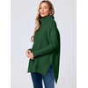 image:imageANRABESS Womens Oversized Turtleneck Batwing Sleeve Spilt Casual Loose Knit Tunic Pullover Sweater Tops 2026 Fall OutfitsDeep Green
