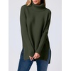 image:imageANRABESS Womens Oversized Turtleneck Batwing Sleeve Spilt Casual Loose Knit Tunic Pullover Sweater Tops 2026 Fall OutfitsForest