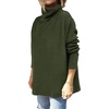 image:imageANRABESS Womens Oversized Turtleneck Batwing Sleeve Spilt Casual Loose Knit Tunic Pullover Sweater Tops 2026 Fall OutfitsForest