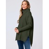 image:imageANRABESS Womens Oversized Turtleneck Batwing Sleeve Spilt Casual Loose Knit Tunic Pullover Sweater Tops 2026 Fall OutfitsForest
