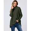 image:imageANRABESS Womens Oversized Turtleneck Batwing Sleeve Spilt Casual Loose Knit Tunic Pullover Sweater Tops 2026 Fall OutfitsForest