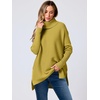 image:imageANRABESS Womens Oversized Turtleneck Batwing Sleeve Spilt Casual Loose Knit Tunic Pullover Sweater Tops 2026 Fall OutfitsGinger