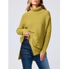 image:imageANRABESS Womens Oversized Turtleneck Batwing Sleeve Spilt Casual Loose Knit Tunic Pullover Sweater Tops 2026 Fall OutfitsGinger