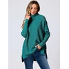 image:imageANRABESS Womens Oversized Turtleneck Batwing Sleeve Spilt Casual Loose Knit Tunic Pullover Sweater Tops 2026 Fall OutfitsGrass