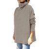 image:imageANRABESS Womens Oversized Turtleneck Batwing Sleeve Spilt Casual Loose Knit Tunic Pullover Sweater Tops 2026 Fall OutfitsGray