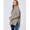 image:imageANRABESS Womens Oversized Turtleneck Batwing Sleeve Spilt Casual Loose Knit Tunic Pullover Sweater Tops 2026 Fall OutfitsGray