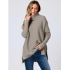 image:imageANRABESS Womens Oversized Turtleneck Batwing Sleeve Spilt Casual Loose Knit Tunic Pullover Sweater Tops 2026 Fall OutfitsGray