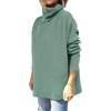 image:imageANRABESS Womens Oversized Turtleneck Batwing Sleeve Spilt Casual Loose Knit Tunic Pullover Sweater Tops 2026 Fall OutfitsGray Green