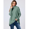 image:imageANRABESS Womens Oversized Turtleneck Batwing Sleeve Spilt Casual Loose Knit Tunic Pullover Sweater Tops 2026 Fall OutfitsGray Green
