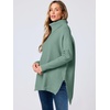 image:imageANRABESS Womens Oversized Turtleneck Batwing Sleeve Spilt Casual Loose Knit Tunic Pullover Sweater Tops 2026 Fall OutfitsGray Green