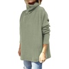 image:imageANRABESS Womens Oversized Turtleneck Batwing Sleeve Spilt Casual Loose Knit Tunic Pullover Sweater Tops 2026 Fall OutfitsGreen