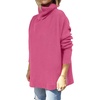 image:imageANRABESS Womens Oversized Turtleneck Batwing Sleeve Spilt Casual Loose Knit Tunic Pullover Sweater Tops 2026 Fall OutfitsHot Pink