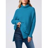 image:imageANRABESS Womens Oversized Turtleneck Batwing Sleeve Spilt Casual Loose Knit Tunic Pullover Sweater Tops 2026 Fall OutfitsLake