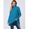 image:imageANRABESS Womens Oversized Turtleneck Batwing Sleeve Spilt Casual Loose Knit Tunic Pullover Sweater Tops 2026 Fall OutfitsLake