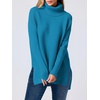 image:imageANRABESS Womens Oversized Turtleneck Batwing Sleeve Spilt Casual Loose Knit Tunic Pullover Sweater Tops 2026 Fall OutfitsLake