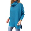 image:imageANRABESS Womens Oversized Turtleneck Batwing Sleeve Spilt Casual Loose Knit Tunic Pullover Sweater Tops 2026 Fall OutfitsLake