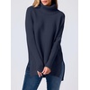 image:imageANRABESS Womens Oversized Turtleneck Batwing Sleeve Spilt Casual Loose Knit Tunic Pullover Sweater Tops 2026 Fall OutfitsNavy Blue