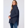 image:imageANRABESS Womens Oversized Turtleneck Batwing Sleeve Spilt Casual Loose Knit Tunic Pullover Sweater Tops 2026 Fall OutfitsNavy Blue