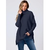 image:imageANRABESS Womens Oversized Turtleneck Batwing Sleeve Spilt Casual Loose Knit Tunic Pullover Sweater Tops 2026 Fall OutfitsNavy Blue