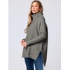 image:imageANRABESS Womens Oversized Turtleneck Batwing Sleeve Spilt Casual Loose Knit Tunic Pullover Sweater Tops 2026 Fall OutfitsOlive