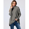 image:imageANRABESS Womens Oversized Turtleneck Batwing Sleeve Spilt Casual Loose Knit Tunic Pullover Sweater Tops 2026 Fall OutfitsOlive