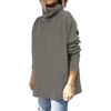 image:imageANRABESS Womens Oversized Turtleneck Batwing Sleeve Spilt Casual Loose Knit Tunic Pullover Sweater Tops 2026 Fall OutfitsOlive