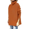 image:imageANRABESS Womens Oversized Turtleneck Batwing Sleeve Spilt Casual Loose Knit Tunic Pullover Sweater Tops 2026 Fall OutfitsOrange Rust