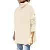 image:imageANRABESS Womens Oversized Turtleneck Batwing Sleeve Spilt Casual Loose Knit Tunic Pullover Sweater Tops 2026 Fall OutfitsParchment Apricot