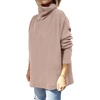 image:imageANRABESS Womens Oversized Turtleneck Batwing Sleeve Spilt Casual Loose Knit Tunic Pullover Sweater Tops 2026 Fall OutfitsPeach Brown Khaki