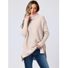 image:imageANRABESS Womens Oversized Turtleneck Batwing Sleeve Spilt Casual Loose Knit Tunic Pullover Sweater Tops 2026 Fall OutfitsPink