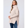 image:imageANRABESS Womens Oversized Turtleneck Batwing Sleeve Spilt Casual Loose Knit Tunic Pullover Sweater Tops 2026 Fall OutfitsPink