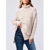 image:imageANRABESS Womens Oversized Turtleneck Batwing Sleeve Spilt Casual Loose Knit Tunic Pullover Sweater Tops 2026 Fall OutfitsPink