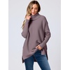 image:imageANRABESS Womens Oversized Turtleneck Batwing Sleeve Spilt Casual Loose Knit Tunic Pullover Sweater Tops 2026 Fall OutfitsPurple