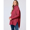 image:imageANRABESS Womens Oversized Turtleneck Batwing Sleeve Spilt Casual Loose Knit Tunic Pullover Sweater Tops 2026 Fall OutfitsRed