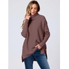 image:imageANRABESS Womens Oversized Turtleneck Batwing Sleeve Spilt Casual Loose Knit Tunic Pullover Sweater Tops 2026 Fall OutfitsRose