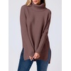 image:imageANRABESS Womens Oversized Turtleneck Batwing Sleeve Spilt Casual Loose Knit Tunic Pullover Sweater Tops 2026 Fall OutfitsRose