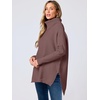 image:imageANRABESS Womens Oversized Turtleneck Batwing Sleeve Spilt Casual Loose Knit Tunic Pullover Sweater Tops 2026 Fall OutfitsRose
