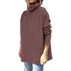 image:imageANRABESS Womens Oversized Turtleneck Batwing Sleeve Spilt Casual Loose Knit Tunic Pullover Sweater Tops 2026 Fall OutfitsRose