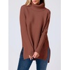 image:imageANRABESS Womens Oversized Turtleneck Batwing Sleeve Spilt Casual Loose Knit Tunic Pullover Sweater Tops 2026 Fall OutfitsRust