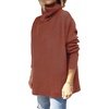 image:imageANRABESS Womens Oversized Turtleneck Batwing Sleeve Spilt Casual Loose Knit Tunic Pullover Sweater Tops 2026 Fall OutfitsRust