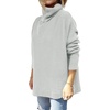 image:imageANRABESS Womens Oversized Turtleneck Batwing Sleeve Spilt Casual Loose Knit Tunic Pullover Sweater Tops 2026 Fall OutfitsSilver