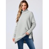image:imageANRABESS Womens Oversized Turtleneck Batwing Sleeve Spilt Casual Loose Knit Tunic Pullover Sweater Tops 2026 Fall OutfitsSilver